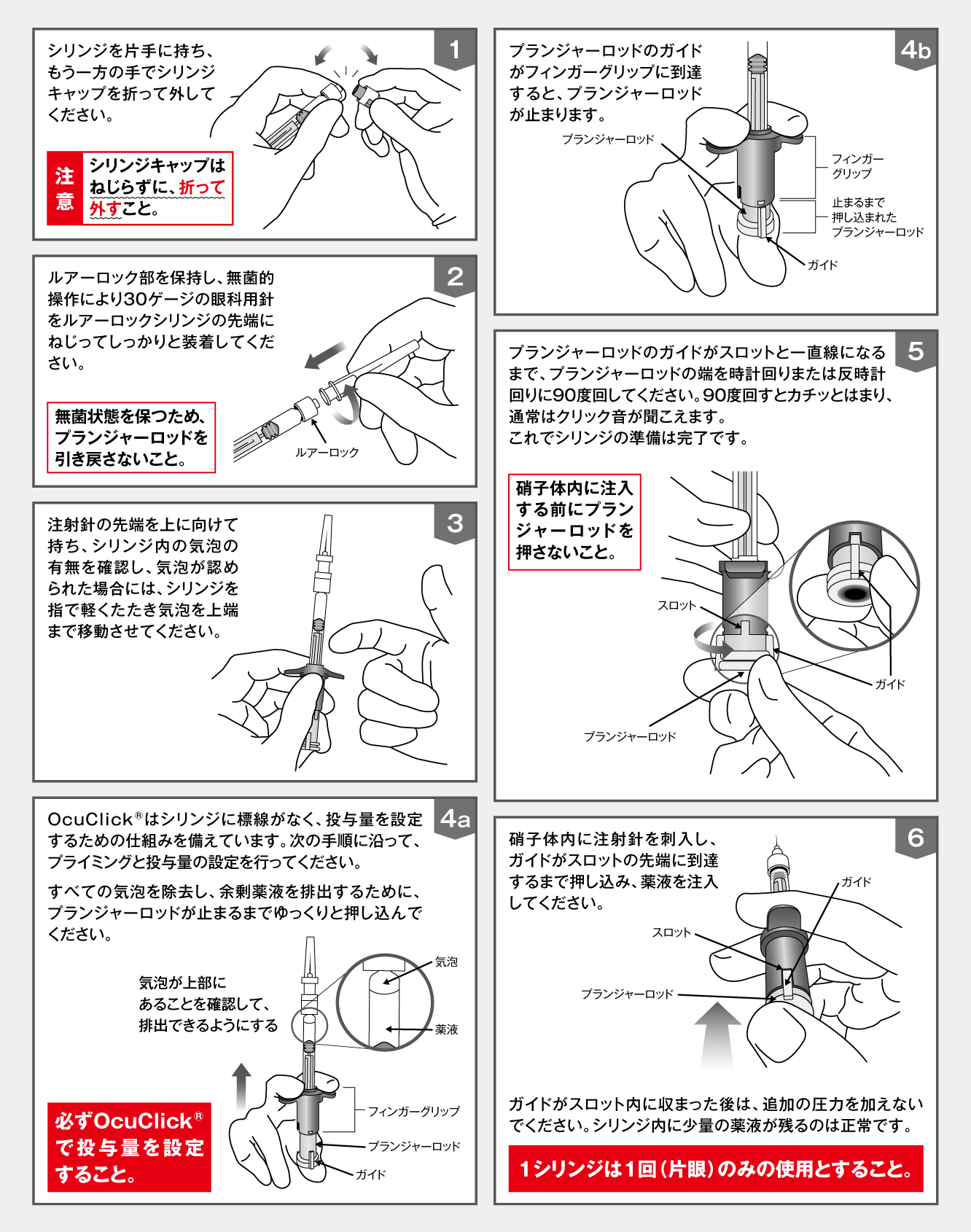 アイリーア8mg硝子体内注射用キット114.3mg/mLの使用方法の図